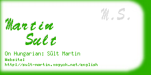martin sult business card